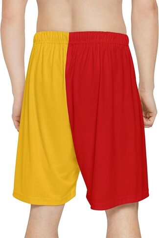 Men’s Sports Shorts Half Red & Half Yellow in Saudi Arabia