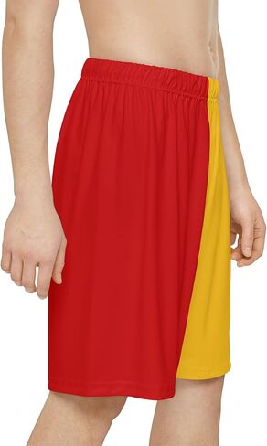 Men’s Sports Shorts Half Red & Half Yellow in Saudi Arabia
