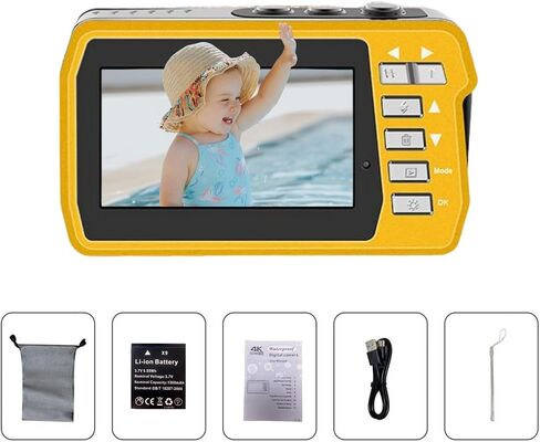 4K Underwater Camera, Full HD 4K&48MP Compact Floatable Camera, 10FT Waterproof Camera for Snorkeling, Surfing, Rafting, Dual-Screen for Selfie/16X Digital Zoom/Fill Light/Support 128GB Card(Blue) in Saudi Arabia