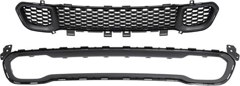 KUAFU Front Bumper Trim+Lower Grille Compatible with 2014-2018 Jeep Cherokee CH1044112, 68210024AC, 68203216AA, CH1036126 Bumper Cover Molding Trim Grill Plastic(ABS) Black in Saudi Arabia