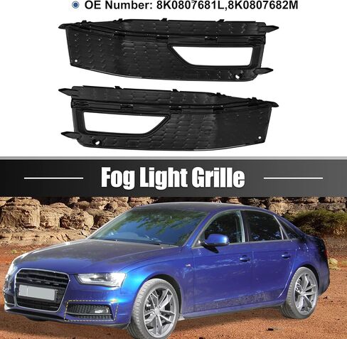 X AUTOHAUX زوج الجبهة شبكة مصابيح الضباب الوفير غطاء الشواية لأودي A4 S4 S-line 2013-2015 8K0807681L 8K0807682M أسود in Saudi Arabia