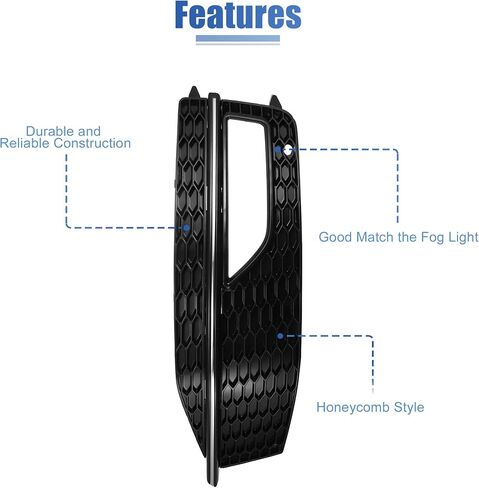 X AUTOHAUX زوج الجبهة شبكة مصابيح الضباب الوفير غطاء الشواية لأودي A4 S4 S-line 2013-2015 8K0807681L 8K0807682M أسود in Saudi Arabia