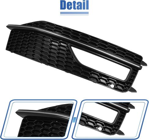 X AUTOHAUX زوج الجبهة شبكة مصابيح الضباب الوفير غطاء الشواية لأودي A4 S4 S-line 2013-2015 8K0807681L 8K0807682M أسود in Saudi Arabia