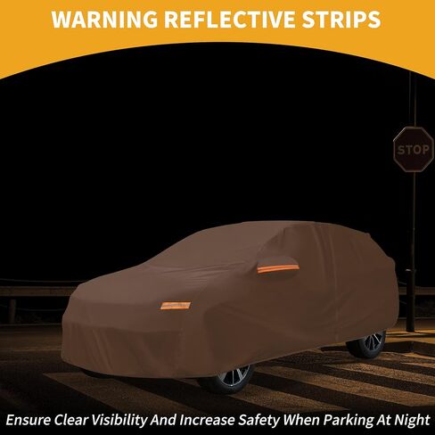 Car Cover Waterproof All Weather Automotive Outdoor Anti-UV Full Exterior Cover for Toyota Corolla Cross Aluminum Film Orange with Left Side Zipper in Saudi Arabia