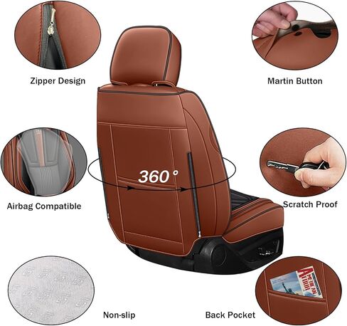 Car Seat Covers Front Set for Honda Accord 2000-2024,Leather Seat Cover for Car,Waterproof Seat Protector Vehicle Seat Cushions Automotive Seat Protector(2 seat,Black&Red) in Saudi Arabia
