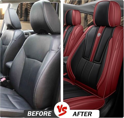 Car Seat Covers Front Set for Honda Accord 2000-2024,Leather Seat Cover for Car,Waterproof Seat Protector Vehicle Seat Cushions Automotive Seat Protector(2 seat,Black&Red) in Saudi Arabia