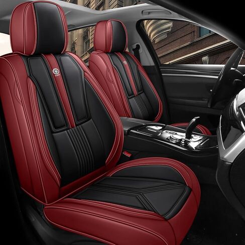 Car Seat Covers Front Set for Honda Accord 2000-2024,Leather Seat Cover for Car,Waterproof Seat Protector Vehicle Seat Cushions Automotive Seat Protector(2 seat,Black&Red) in Saudi Arabia