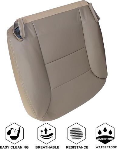 NLQR Med Neutral Tan #522 أغطية مقاعد جلدية بديلة من الألياف الدقيقة على كلا الجانبين ووسادة إسفنجية للسائق متوافقة مع Chevy Silverado Tahoe Suburban Sierra Yukon 1995 1996 1997 1998 1999 in Saudi Arabia
