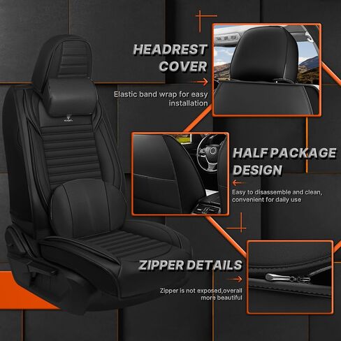 أغطية مقاعد السيارة مناسبة لسيارة Toyota Tundra 2000-2025 - وسادة جلدية قابلة للتنفس، مجموعة أمامية فاخرة للتبريد، مضادة للانزلاق وتصميم ممتاز (أسود وأزرق) in Kuwait