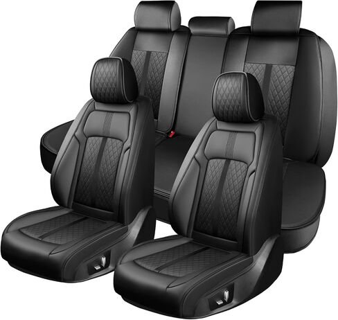 Fit Encore GX Car Seat Covers for Select Buick Encore GX 2020-2024 2025 - Full Coverage Leather, Airbag Compatible, Waterproof & All Weather Seat Cushion Protector, Full Set, Black in Kuwait
