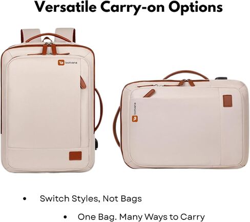 Travel Laptop Backpack – Expandable Carry-on, USB Charging Port, TSA 15.6" Laptop, Executive & College Backpack for Women & Men, Cream in Saudi Arabia
