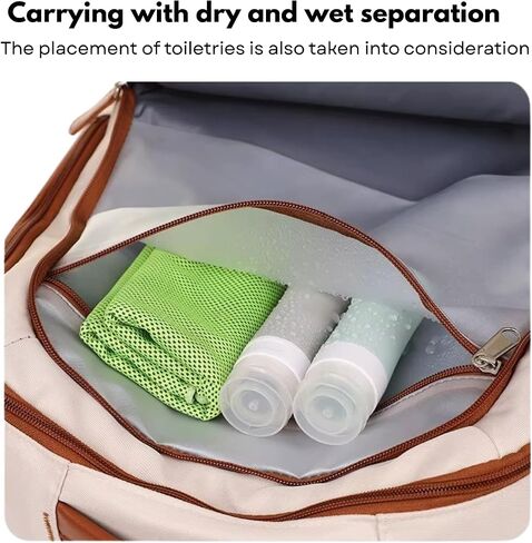 Travel Laptop Backpack – Expandable Carry-on, USB Charging Port, TSA 15.6" Laptop, Executive & College Backpack for Women & Men, Cream in Saudi Arabia