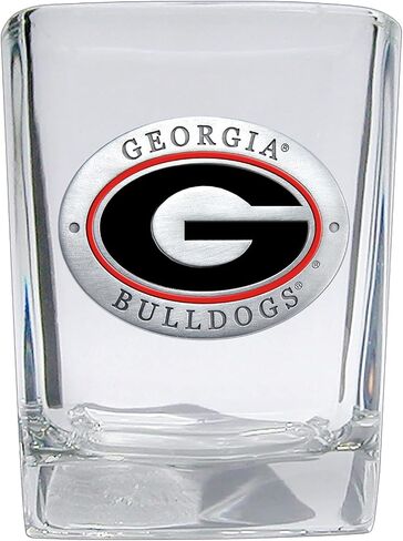 University of Iowa Square Collector's Glass | Hand-Sculpted 1.5 Ounce Glassware | Intricately Crafted Metal Pewter Alma Mater Inlay in Kuwait