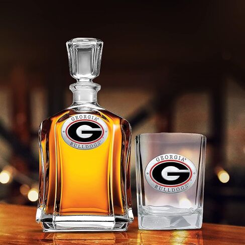 University of Iowa Square Collector's Glass | Hand-Sculpted 1.5 Ounce Glassware | Intricately Crafted Metal Pewter Alma Mater Inlay in Kuwait