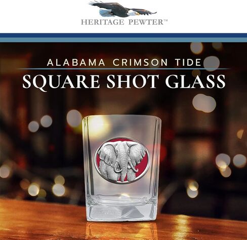University of Iowa Square Collector's Glass | Hand-Sculpted 1.5 Ounce Glassware | Intricately Crafted Metal Pewter Alma Mater Inlay in Kuwait