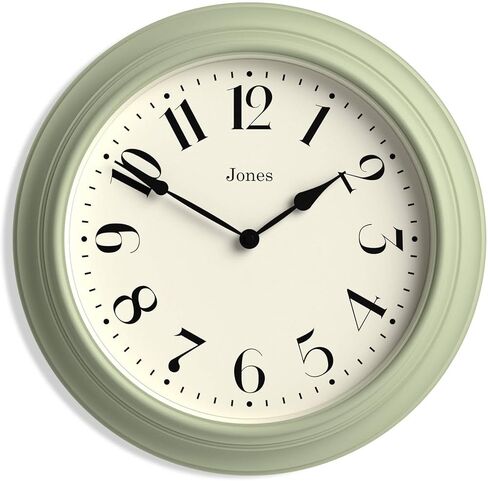 ساعة حائط JONES CLOCKS® Fenchurch | ساعة دائرية كلاسيكية كبيرة | 16 بوصة | أخضر | تصميم ديكور أنيق مثالي للمطبخ أو غرفة المعيشة أو غرفة النوم in Kuwait