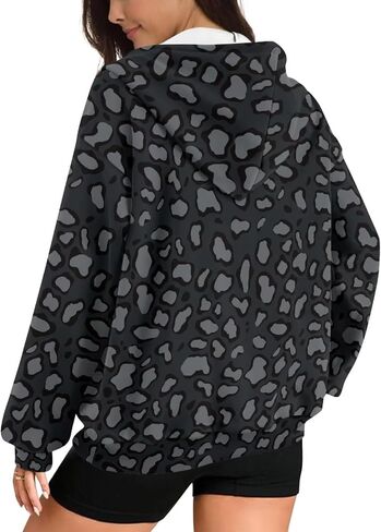 Womens Oversized Hoodie with Zipper Pockets Hooded Gradient Sweatshirt Women Zip Up Sweater Women Size XS-4XL in Saudi Arabia