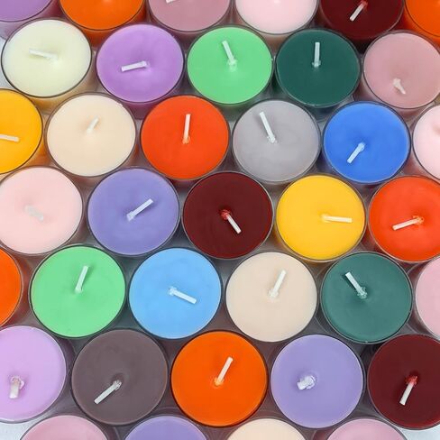 Colored Tealight Candles Scented, Natural Soy & Bee Wax Blend, 16 Colors & 7 Fragrances for Candle Painting & Home Decor，3.5 Hour Burn (16-Pack) by Kissingfish in Saudi Arabia