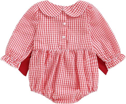 Smocked Baby Girl Clothes Christmas Romper Gingerbread Man Long Sleeve Smocked Jumpsuits Bow Headband Outfits in Kuwait