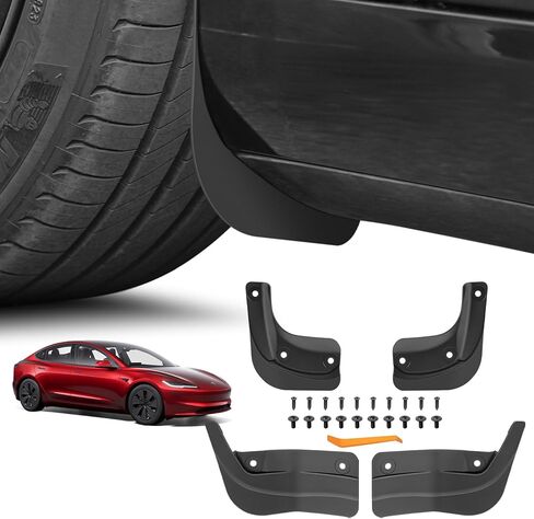 4PCS Mud Flaps for Tesla Model Y [Military-Grade Upgrade, No Drilling] Splash Guards Fender Mud Guard for 2021-2025 Tesla Model Y Accessories (5-Seater) in Kuwait