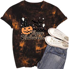 MAIHUN Pumpkin Shirts for Women Happy Halloween Tshirt Cute Flower Thanksgiving Tee Tops in Saudi Arabia
