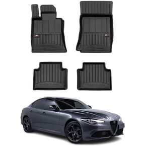 OMAC Premium Floor Mats for Alfa Romeo Giulia 2017-2025 AWD Black Heavy Duty in Kuwait