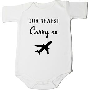 Our Newest Carry-On Infant Bodysuit Future Traveler Theme Coming Soon Pregnancy Announcement (0-6 Months, Letter-Short Sleeve Romper) in Kuwait