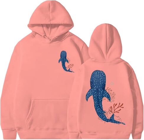 سويت شيرت نسائي من Whale Ocean، سويت شيرت Whale Shark للنساء عندما تمر عبر المياه العميقة، قميص مسيحي بأكمام طويلة in Saudi Arabia