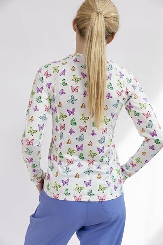 Women’s Athletic Underscrub Top – Long Sleeve, Base Layer, Multicolor Designs, Breathable, Stretch Fabric. in Saudi Arabia