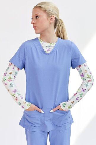 Women’s Athletic Underscrub Top – Long Sleeve, Base Layer, Multicolor Designs, Breathable, Stretch Fabric. in Saudi Arabia
