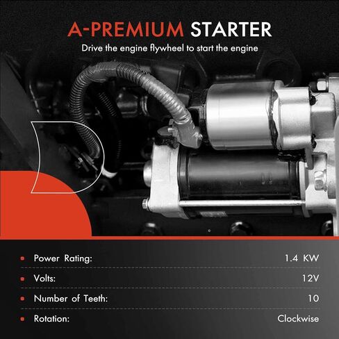 محرك A-Premium Starter متوافق مع فولفو S60 2011-2016، S80 2007-2015، XC60 2010-2016، XC70 2008-2015، V70، XC90 2007-2014، 2.5L 3.0L 3.2L، 12V 1.4KW 10 أسنان CW، استبدال # 0001108411 in Saudi Arabia