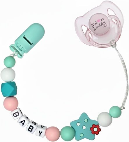 Purple Pacifier Clip with Magnetic Pacifier Reborn Dolls Toy Accessories (Star) in Saudi Arabia