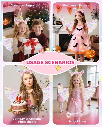 Angel Wings with LED Lights & Halo for Adults Kids, Light Up Feather Wings Costume for Halloween, Christmas in Saudi Arabia
