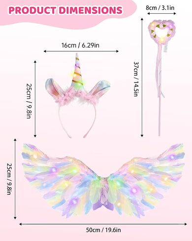 Angel Wings with LED Lights & Halo for Adults Kids, Light Up Feather Wings Costume for Halloween, Christmas in Saudi Arabia
