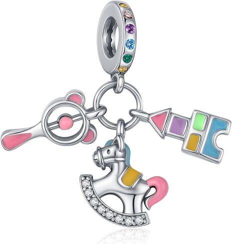 925 فضة سحر لباندورا سوار الوليد حزب قدم زجاجة تستخدم في الرضاعة هزاز الحصان الدب سحر للأم هدايا للاستحمام in Kuwait