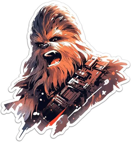 ملصق SW Wookie Chewbacca للكمبيوتر المحمول للسيارة مقاس 5.5 بوصة × 5.25 بوصة (اللون) in Saudi Arabia