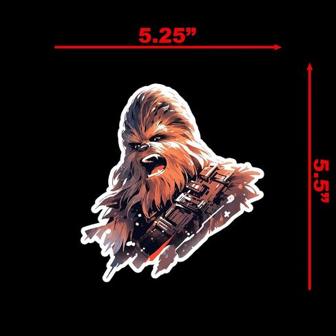 ملصق SW Wookie Chewbacca للكمبيوتر المحمول للسيارة مقاس 5.5 بوصة × 5.25 بوصة (اللون) in Saudi Arabia