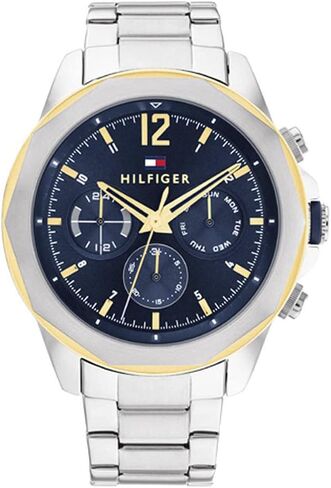 Tommy Hilfiger Men's Multifunction Stainless Steel Case and Link Bracelet Watch, Color: Silver (Model: 1792059) in Saudi Arabia