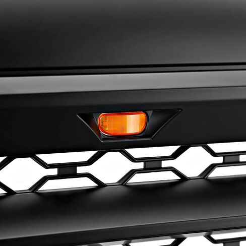 شبكة غطاء المصد الأمامي باللون الأسود غير اللامع من Spec-D مع مصابيح LED كهرمانية متوافقة مع شاحنة دودج رام 2500 3500 2010-2018 in Saudi Arabia