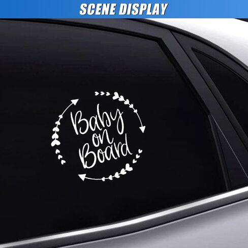 ملصقات سيارة Baby on Board، ملصق تحذير للسلامة من الفينيل مقاس 5.16 بوصة × 5.16 بوصة، ملصقات ممتصة للصدمات مضحكة قابلة للإزالة، لافتات للأطفال على اللوحة للكمبيوتر المحمول على جدار السيارة والشاحنة (أبيض) in Saudi Arabia
