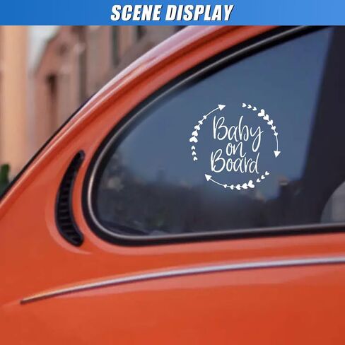 ملصقات سيارة Baby on Board، ملصق تحذير للسلامة من الفينيل مقاس 5.16 بوصة × 5.16 بوصة، ملصقات ممتصة للصدمات مضحكة قابلة للإزالة، لافتات للأطفال على اللوحة للكمبيوتر المحمول على جدار السيارة والشاحنة (أبيض) in Saudi Arabia