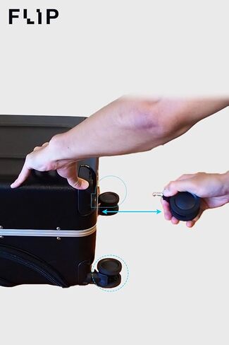FLIP The Suitcase That Turns Into a Shelf 47L Carry-On Lightweight Polycarbonate Silent Detachable Wheels TSA Lock Front-Open PC Cabin Approved for Business Travel Easy Caster Replacement (Black) in Saudi Arabia