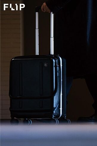 FLIP The Suitcase That Turns Into a Shelf 47L Carry-On Lightweight Polycarbonate Silent Detachable Wheels TSA Lock Front-Open PC Cabin Approved for Business Travel Easy Caster Replacement (Black) in Saudi Arabia