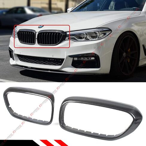 Carbon Fiber Kidney Grill Insert Trim Cover Overlay Compatible for 2017-2020 BMW G30 530i 530 535i 540i M550i in Saudi Arabia