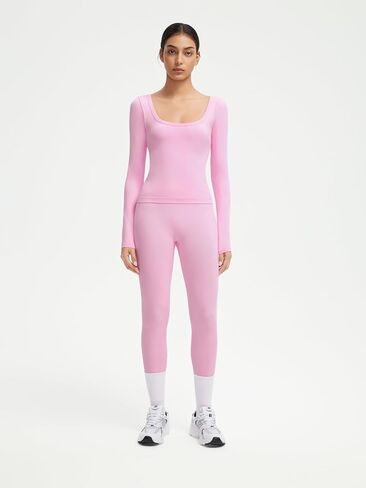 SUUKSESS Women 2 Piece Workout Sets High Waisted Seamless Leggings Active Long Sleeve Tops in Saudi Arabia