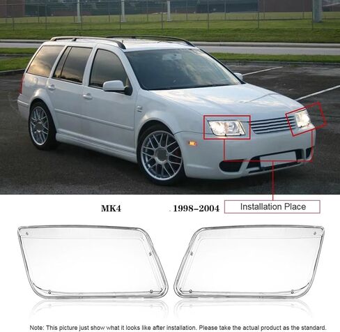 زوج واحد من غطاء المصباح الأمامي من البلاستيك الشفاف متوافق مع VW MK4 Jetta Bora 1998-2004 غطاء المصباح البلاستيكي in Saudi Arabia