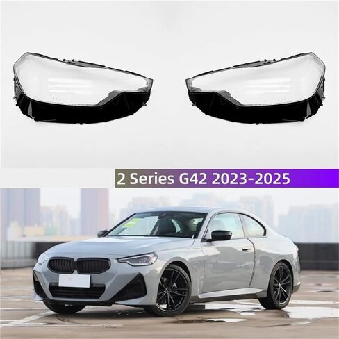 متوافق مع BMW 2 Series G42 2023 2024 2025 منتجات السيارات غطاء أضواء المصباح الظل سيارة الجبهة عدسة المصباح الأمامي غطاء أضواء قذيفة (يسار) in Saudi Arabia