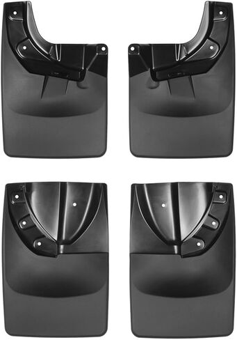 WeatherTech Custom No Drill Splash Guard MudFlaps for Toyota Tacoma W/Fender Flares - Front & Rear Set (110055-120055), Black in Saudi Arabia