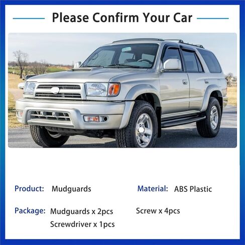 2Pcs Rear Wheels Mudguards Compatible For Toyota 4Runner 1996~2002 Accessories 2000 2001 1999 1998 1997 Mud Flaps Splash Guard Fender Flar in Saudi Arabia