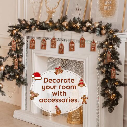Thyle 12 Pcs Wooden Christmas Village Door Hanging Ornament Xmas Tree Tag Decoration Wooden House for Craft Small Hanging Ornament with Rope for Holiday Winter Gift Decor Supplies(Colorful) in Saudi Arabia
